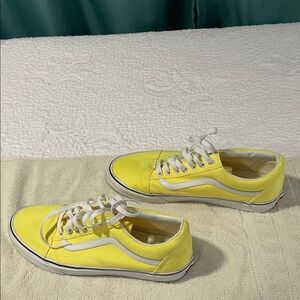Vans Yellow and White Canvas Sneakers